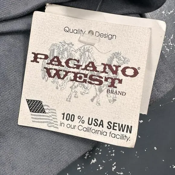 VTG Pagano West Blazer Men 52L Gray Rockabilly Embroidered Yokes El Paso USA NWT